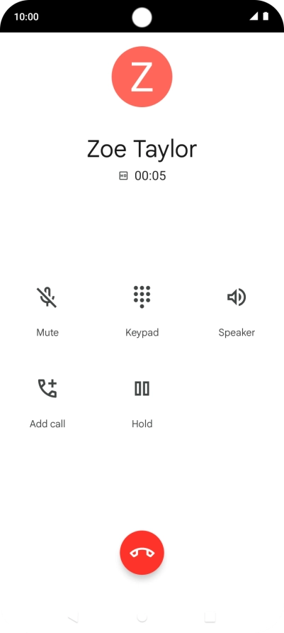 Press the end call icon.