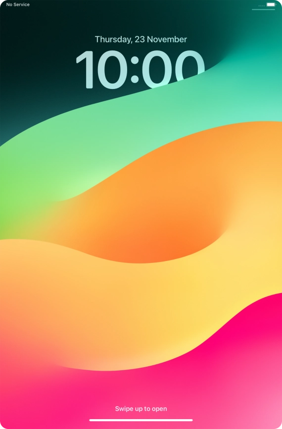 Slide your finger upwards starting from the bottom of the screen.