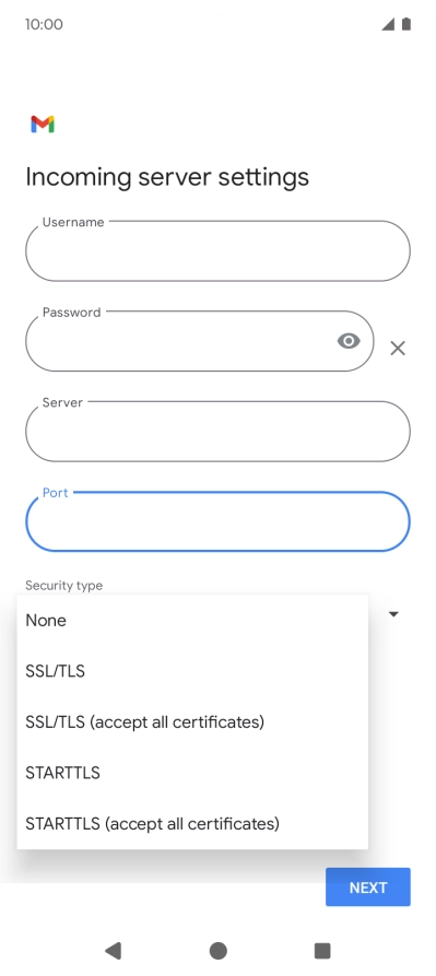 Press SSL/TLS.