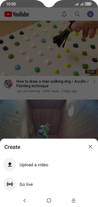 Press Upload a video.