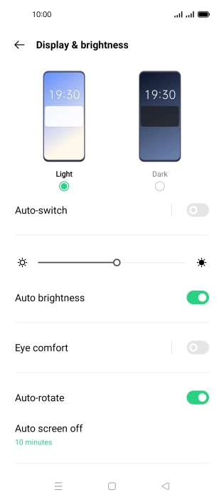 Press Auto screen off.