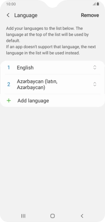 To subsequently select another language as the default language, press the move icon next to the required language and drag it to the top of the list.