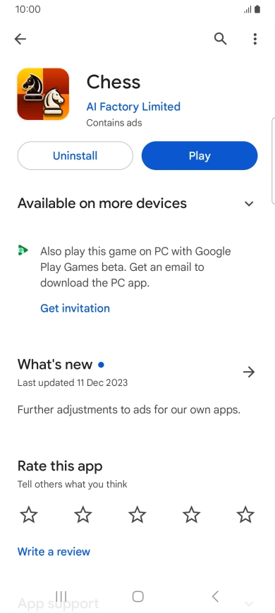 Press Uninstall.