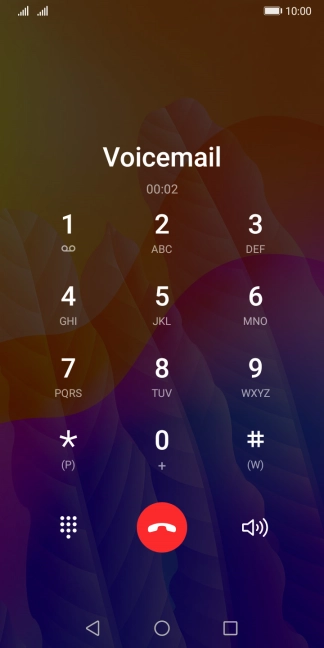 Press the end call icon.