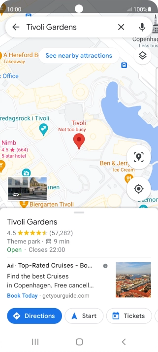 Press the destination at the bottom of the screen.