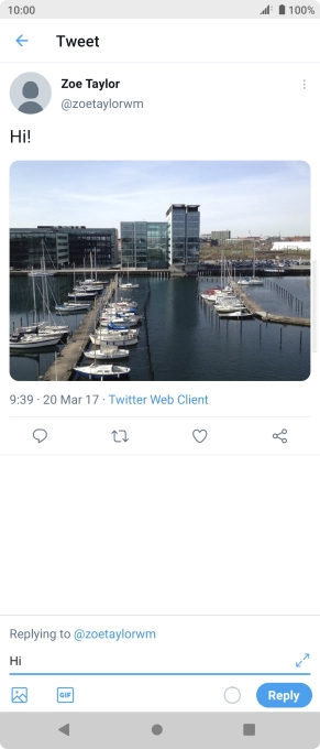 Write your reply and press Reply.