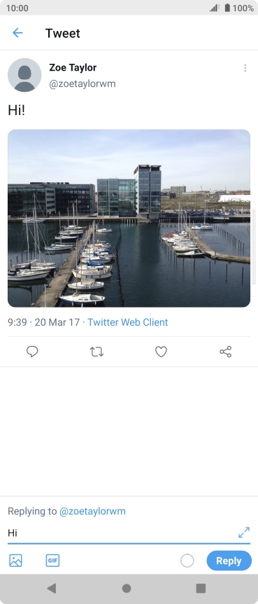 Write your reply and press Reply.