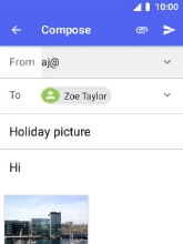 Select the send icon when you've finished your email message.