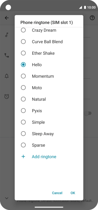 Press the required ring tones to hear them.