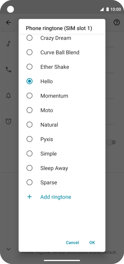 Press the required ring tones to hear them.