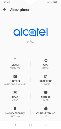 Your phone's software version is displayed below Android version.