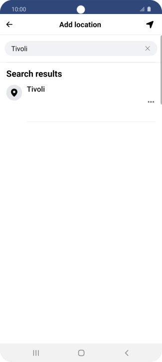 Press the required location.