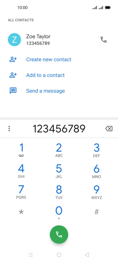 Key in the required number and press the call icon.