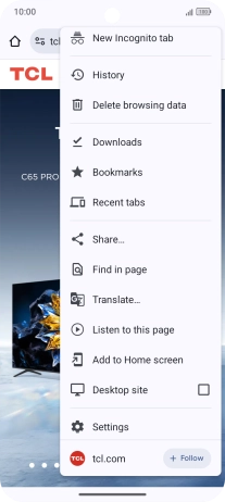 Press Settings.