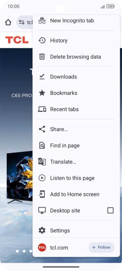 Press Settings.