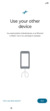 Press Can't use other device?.
