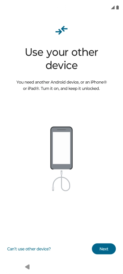 Press Can't use other device?.