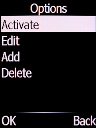 Select Activate and press the Left selection key.