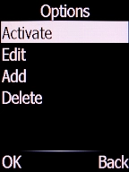 Select Activate and press the Left selection key.