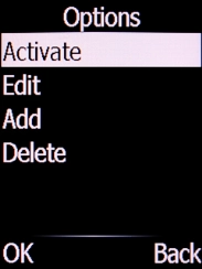 Select Activate and press the Left selection key.