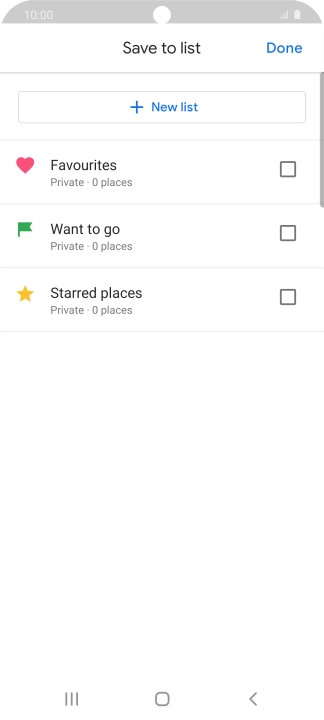 If you select New list, follow the instructions on the screen to create a new list.