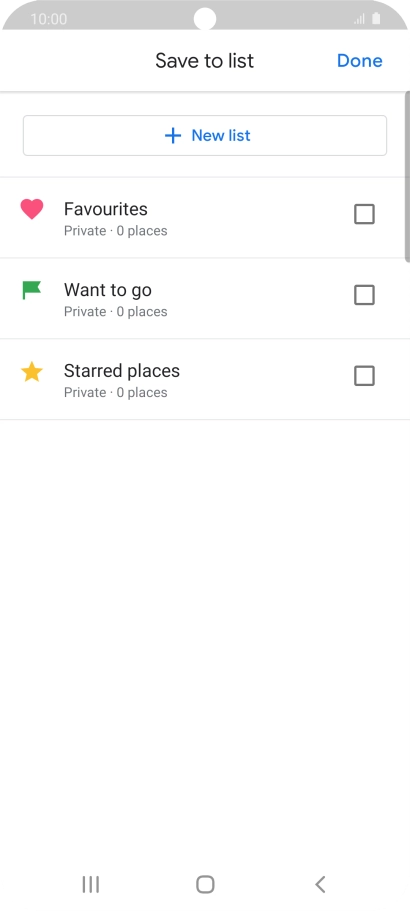 If you select New list, follow the instructions on the screen to create a new list.