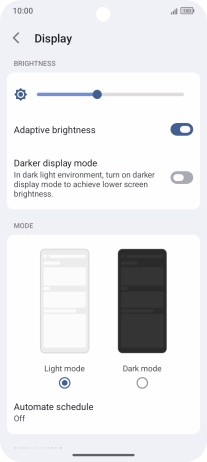 Press Dark mode.