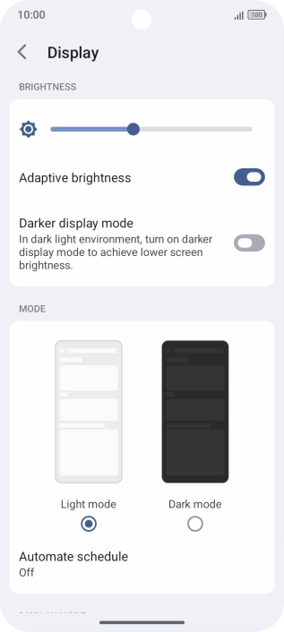 Press Dark mode.