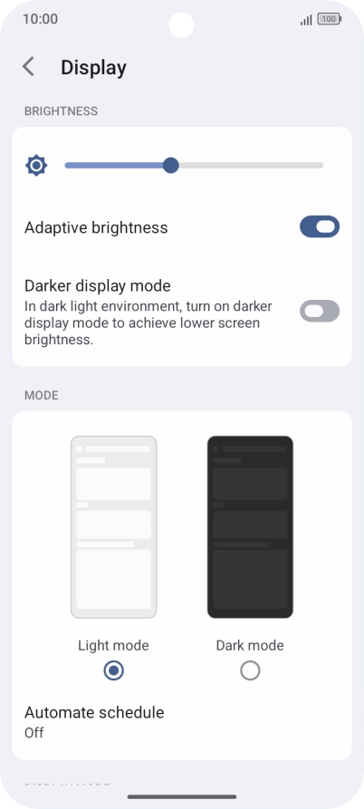 Press Dark mode.