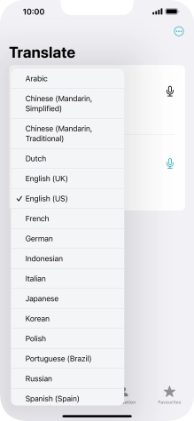 Press the required source language.