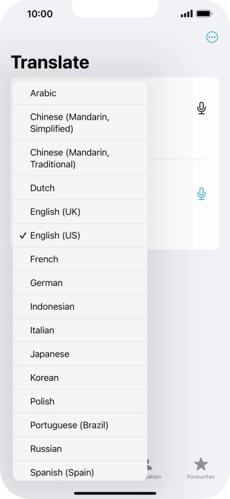 Press the required source language.