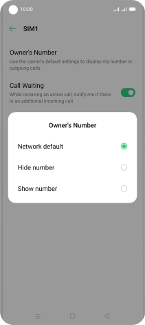 Press Show number to turn on caller identification.