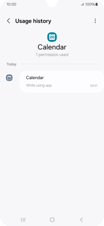 The app activity for the selected app is displayed.