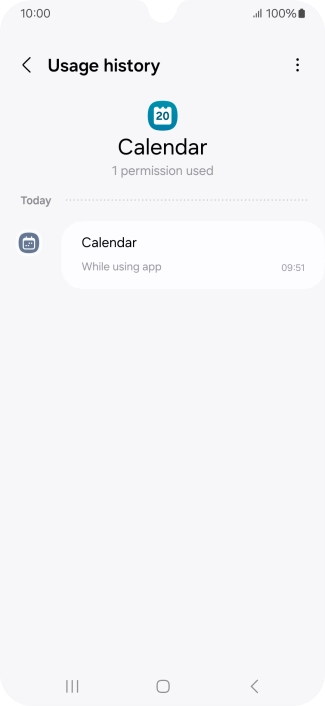 The app activity for the selected app is displayed.