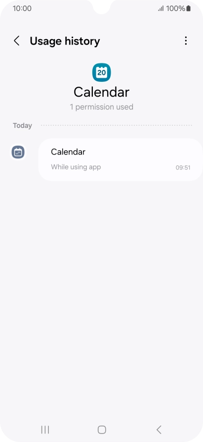 The app activity for the selected app is displayed.