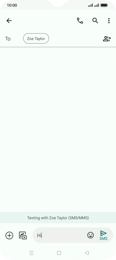 Press the send icon when you've finished your text message.