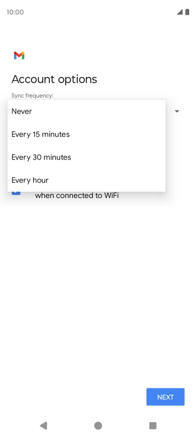 Press the required setting.