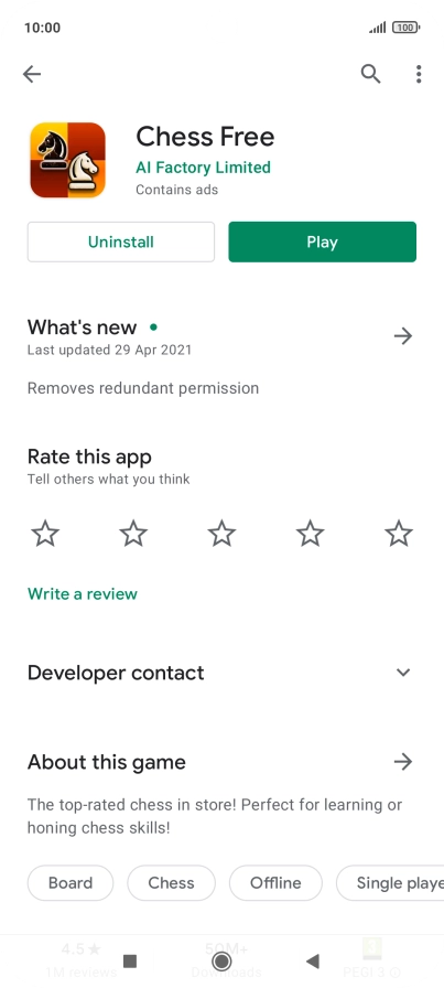Press Uninstall.