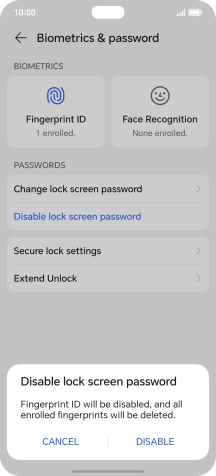 Press DISABLE.