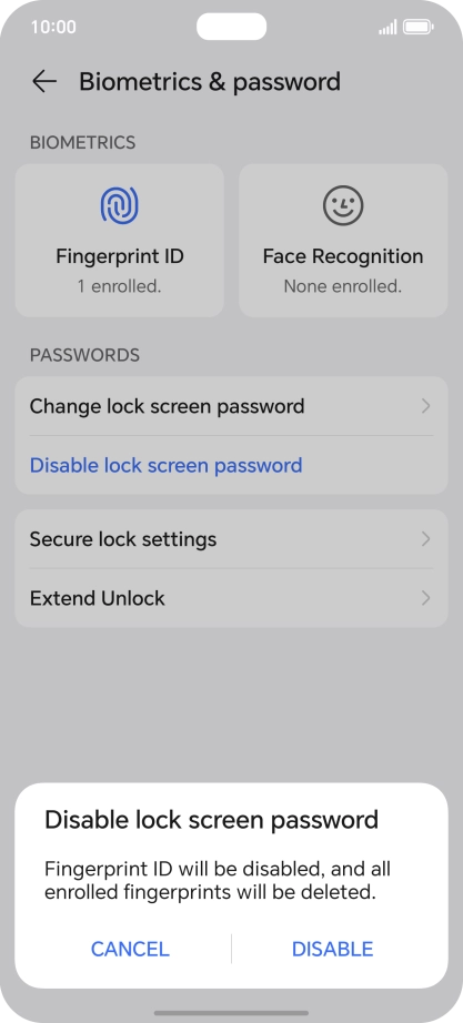 Press DISABLE.