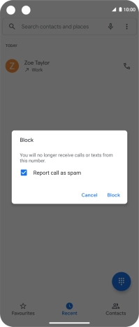 To report the number as spam, highlight the field next to 