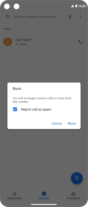 To report the number as spam, highlight the field next to 