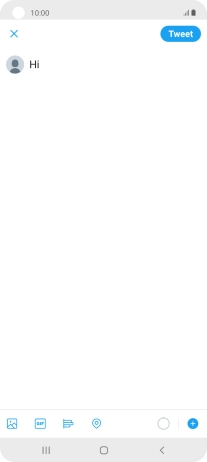 Write the required text and press Tweet.