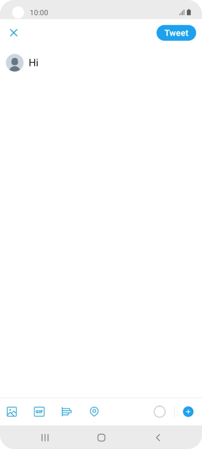 Write the required text and press Tweet.