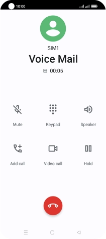 Press the end call icon.