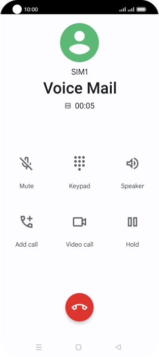 Press the end call icon.