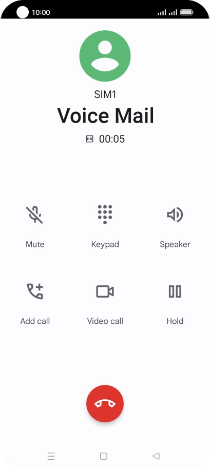 Press the end call icon.