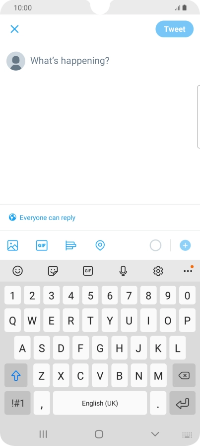 Press the text input field.