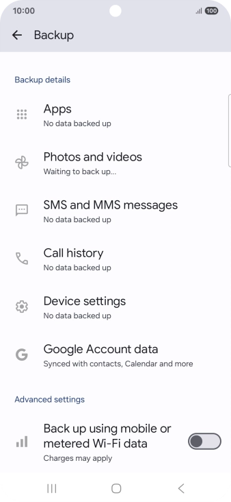 Press the indicator next to 