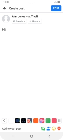 Write the required text and press POST.